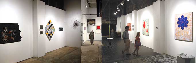 a view of the gallery with the artworks installed